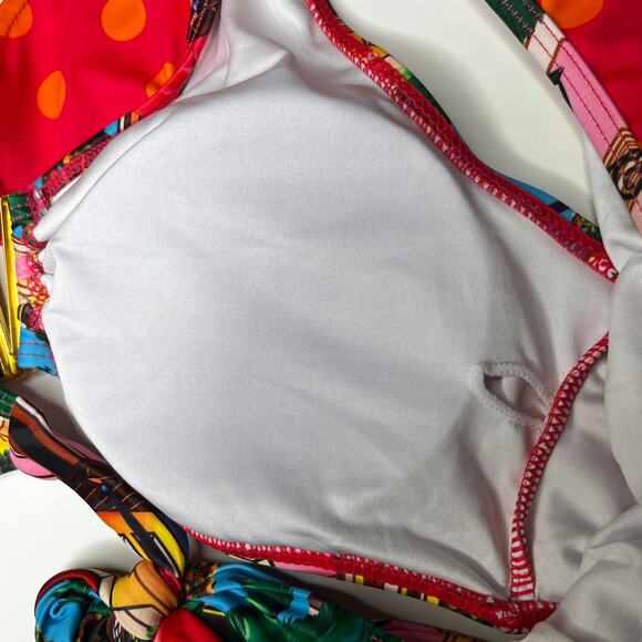 Sporlike Floral Ruffle High Waist Two Piece Swimsuit New L - Picture 6 of 10